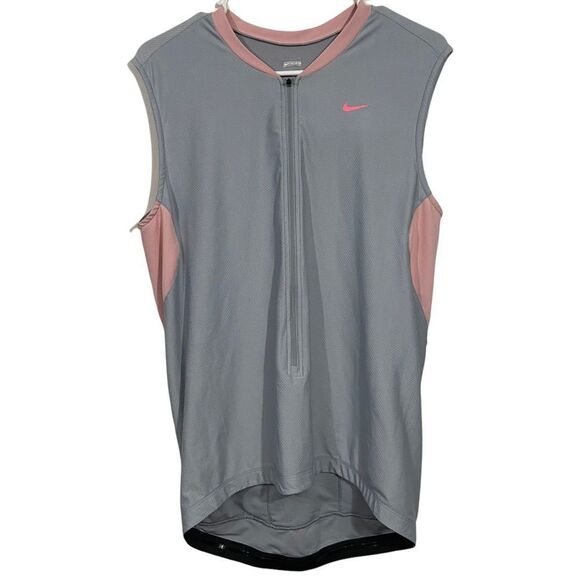 Nike Fit Dry Zip Closure Muscle Activewear Tank - Picture 1 of 5